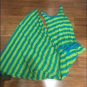 Michael Kors Green and Blue Stripe Maxi